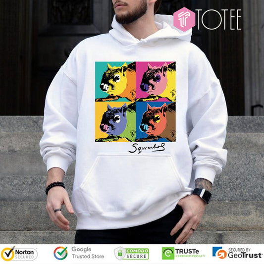 Andy Warhol Humor Sqwarhol Funny Squirrel Art T-shirt
