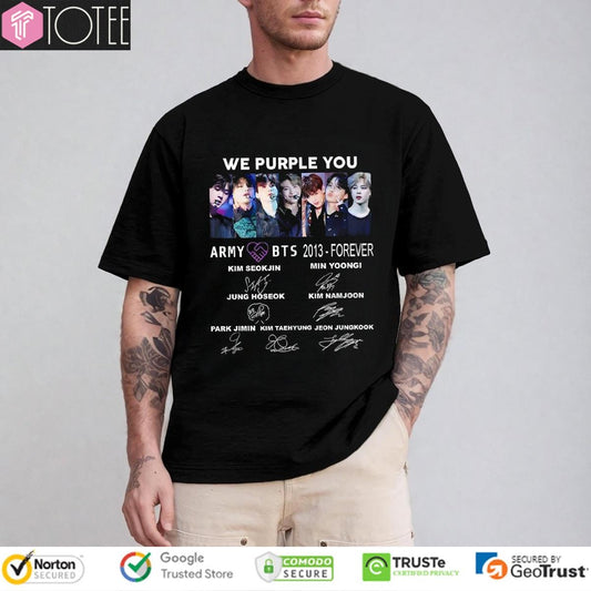 Army Love Bts We Purple You 2013 Forever Signatures T-shirt
