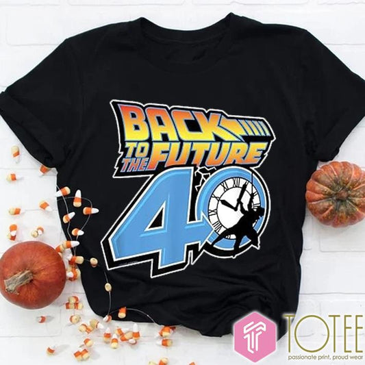 Back To The Future 40 Years Logo T-shirt