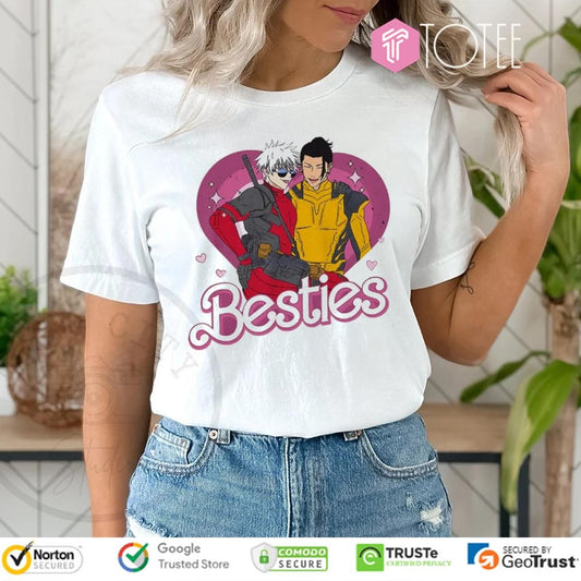 Bestie Gojo Geto Superhero Deadpool And Wolverine Jujutsu Kaisen T-shirt