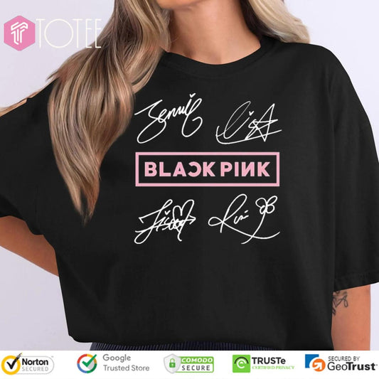 Black Pink World Tour 2025 Jisoo Jennie Lisa Rose Blink Signatures T-shirt