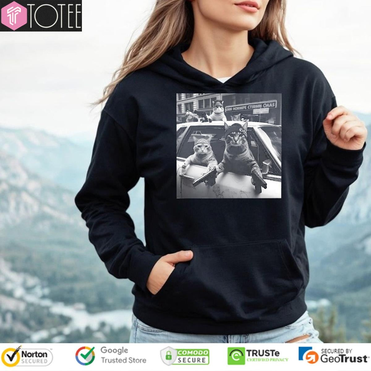 Cat Gang On Car Vintage T-shirt