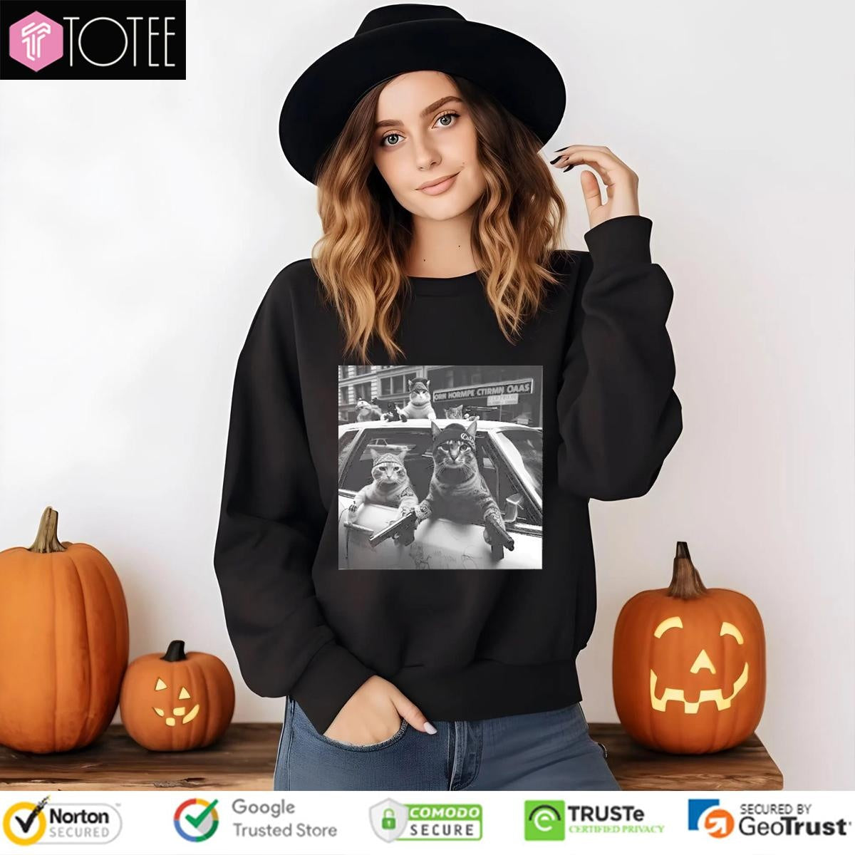 Cat Gang On Car Vintage T-shirt