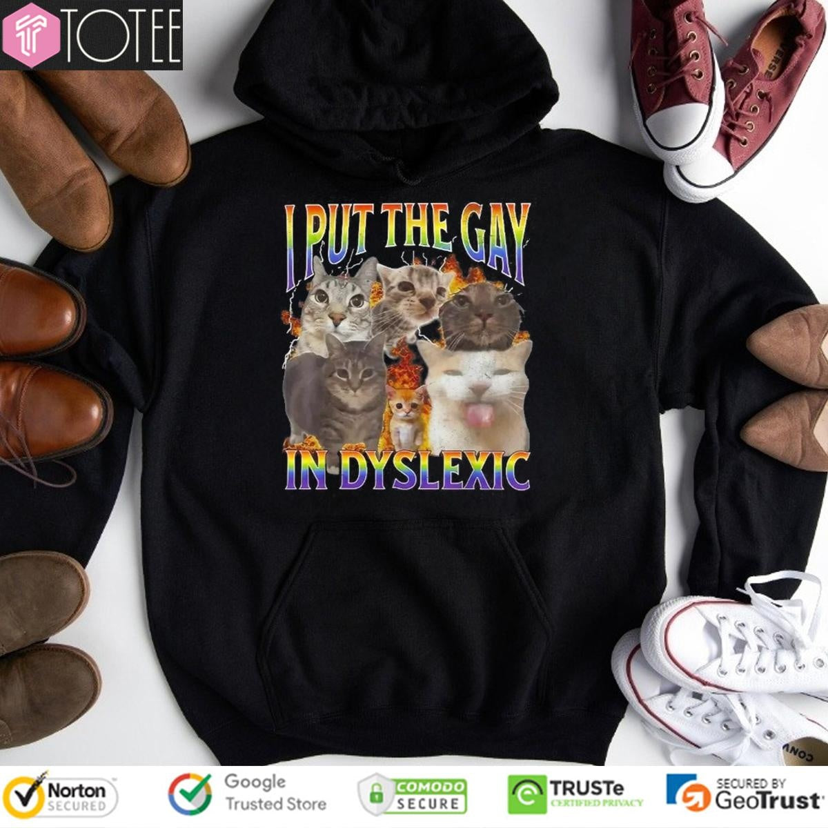 Cat I Put The Gay In Dyslexic Meme Bootleg T-shirt