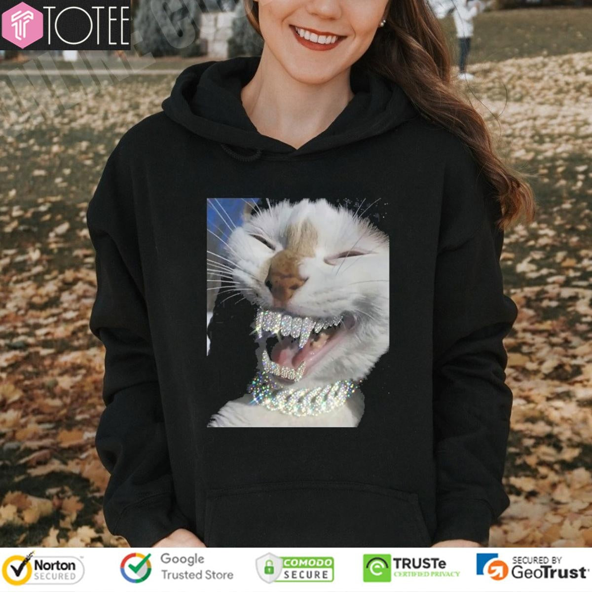 Cat Iced Out Bling Teeth Kitten Meme T-shirt