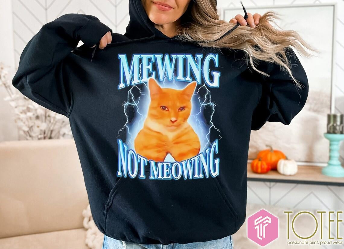 Cat Mewing Not Meowing Graphic Bootleg T-shirt