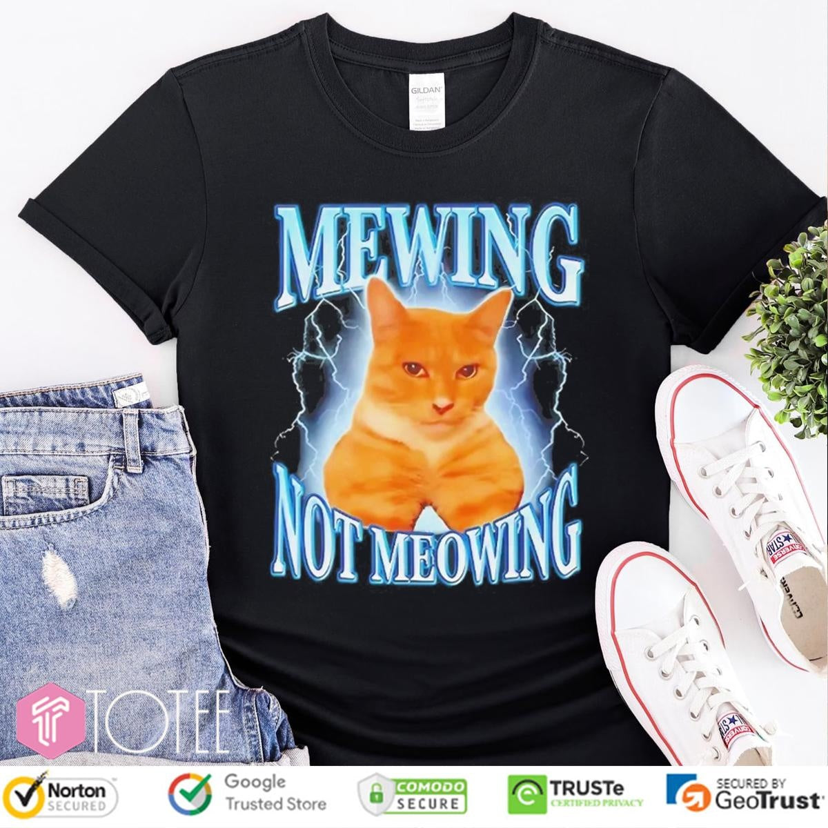 Cat Mewing Not Meowing Graphic Bootleg T-shirt
