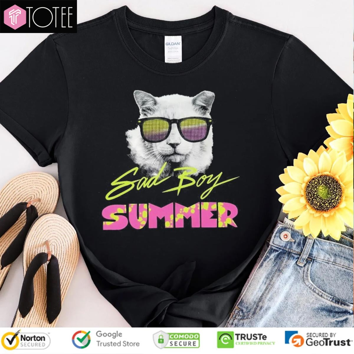 Cat Sad Boy Summer T-shirt