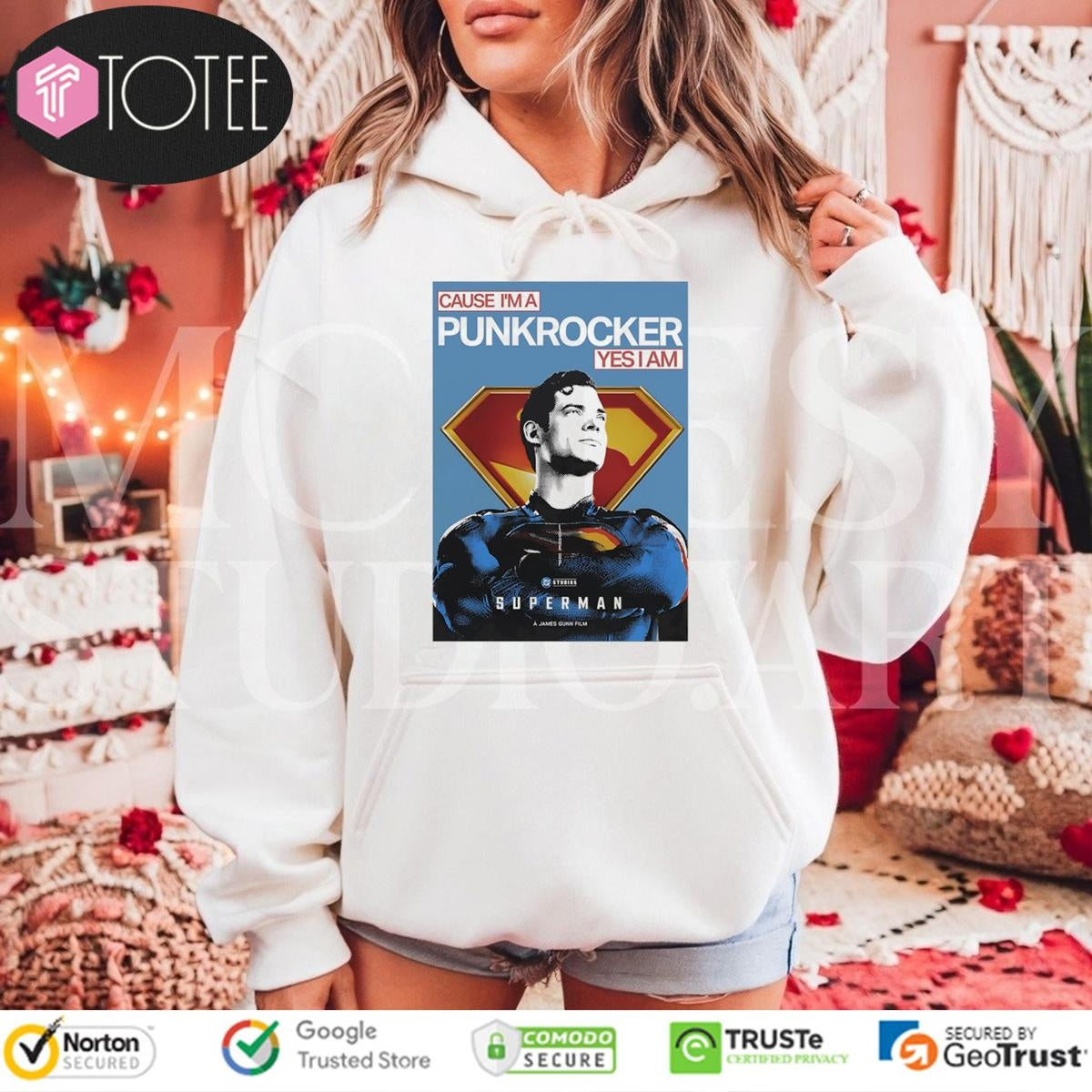 Cause Im A Punk Rocker Yes I Am Superman T-shirt