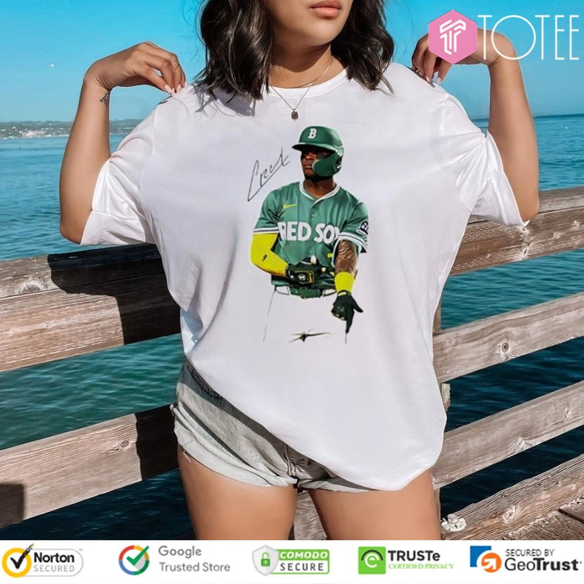 Ceddanne Rafaela Boston Red Sox Signature T-shirt