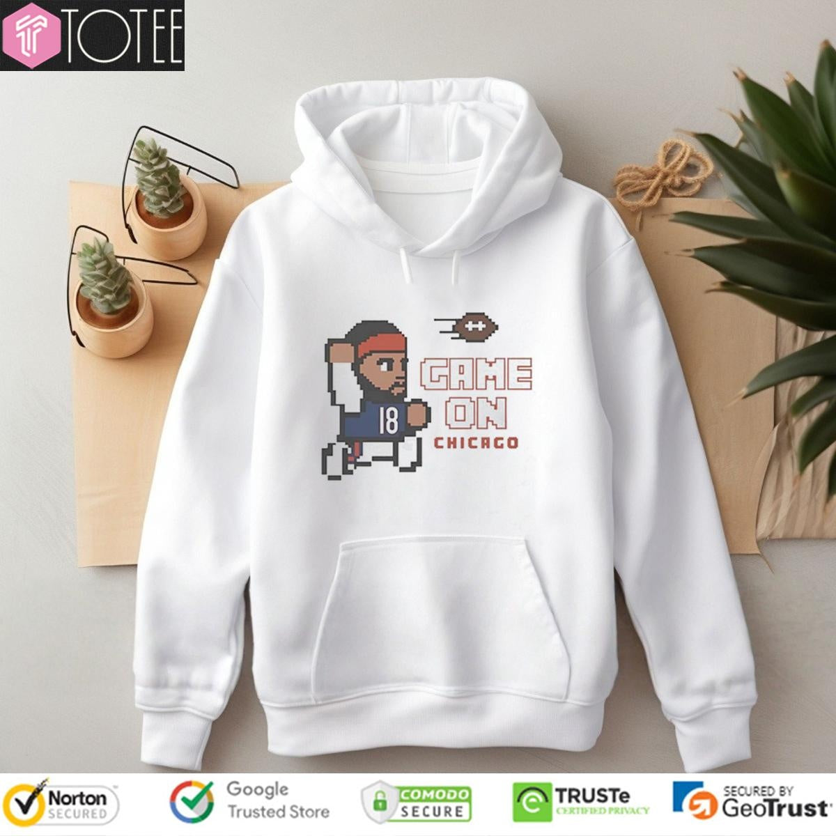Chicago Bears Caleb Williams Game On Chicago 8-Bit T-shirt