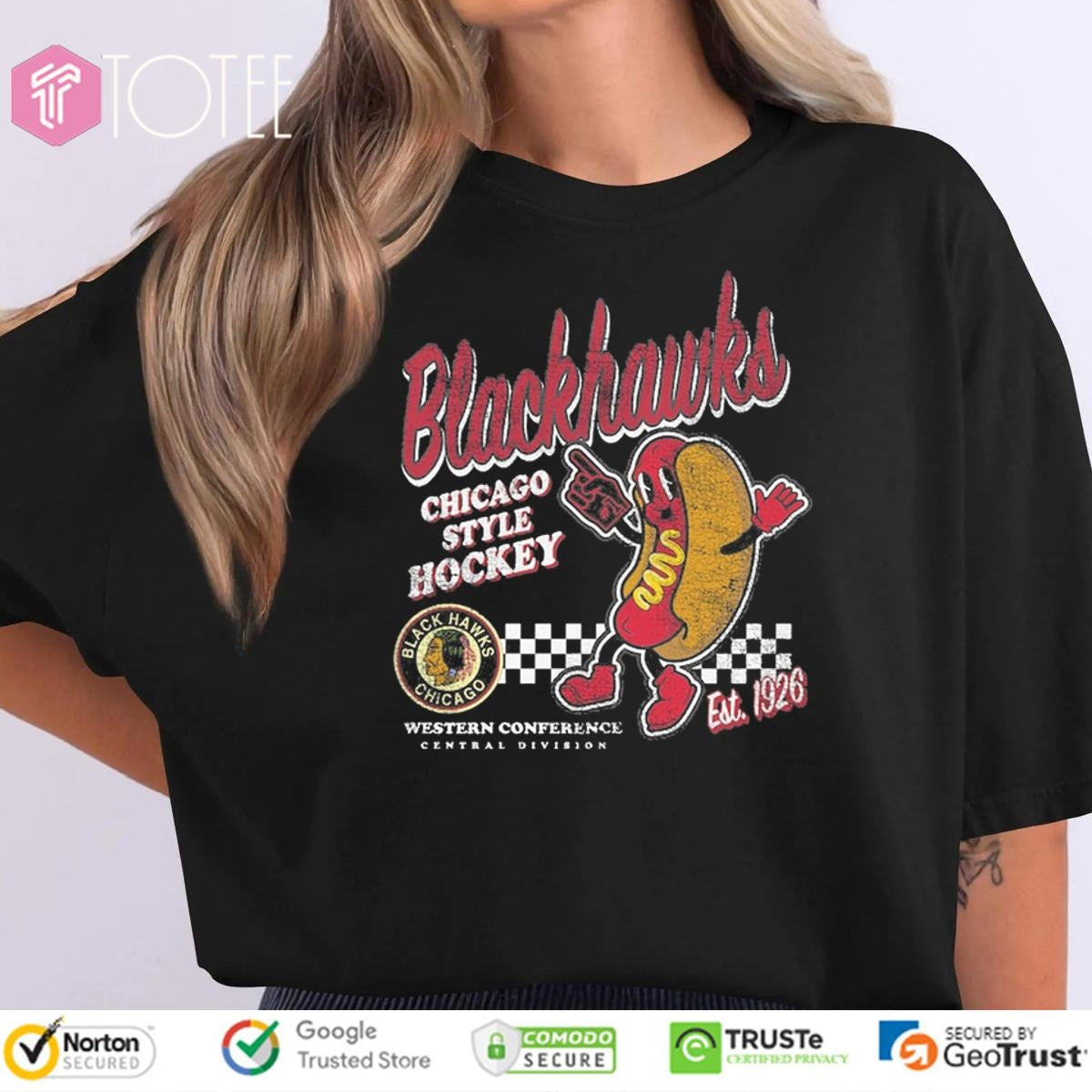 Chicago Blackhawks Hot Dog Food Chicago Style Hockey Western Conference T-shirt