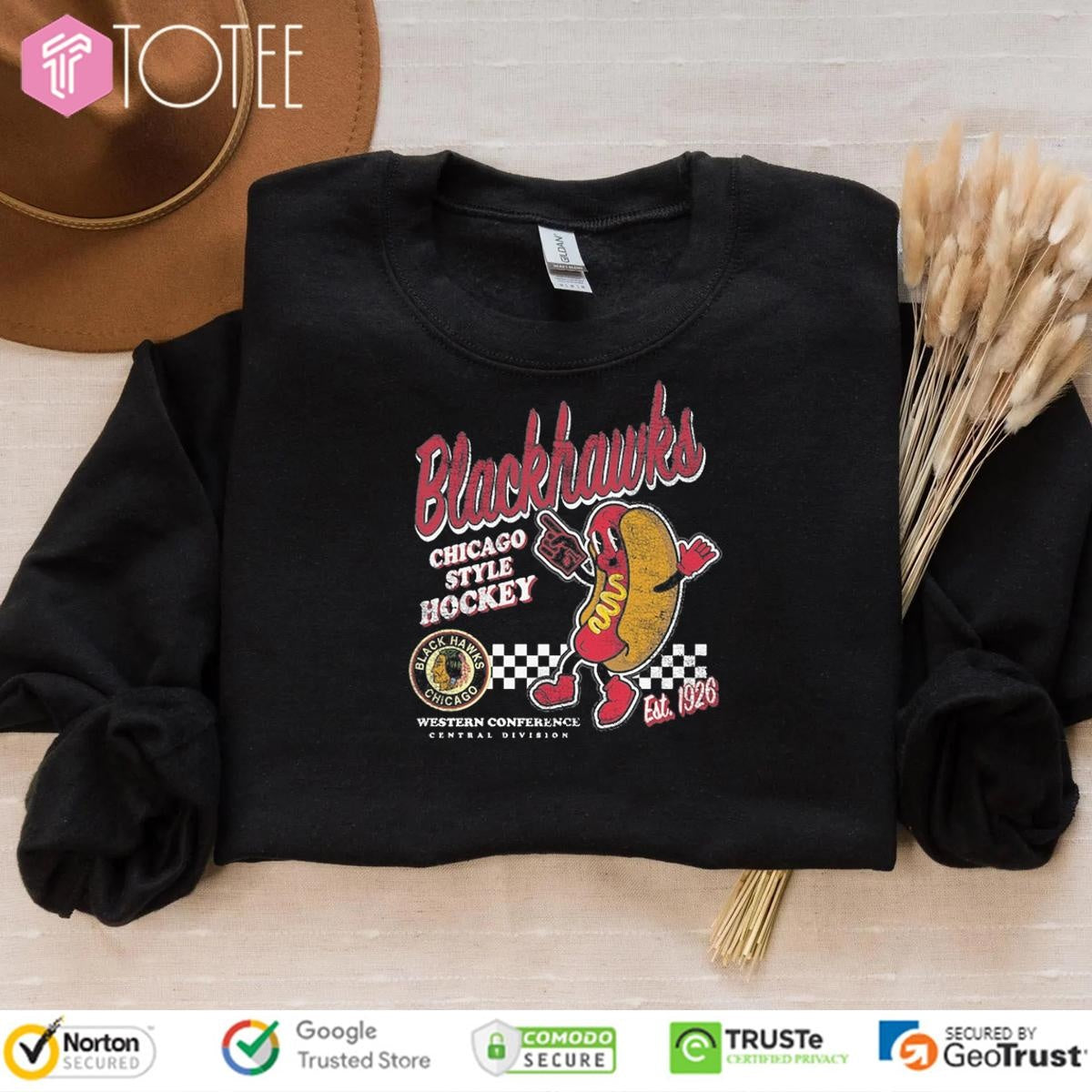 Chicago Blackhawks Hot Dog Food Chicago Style Hockey Western Conference T-shirt