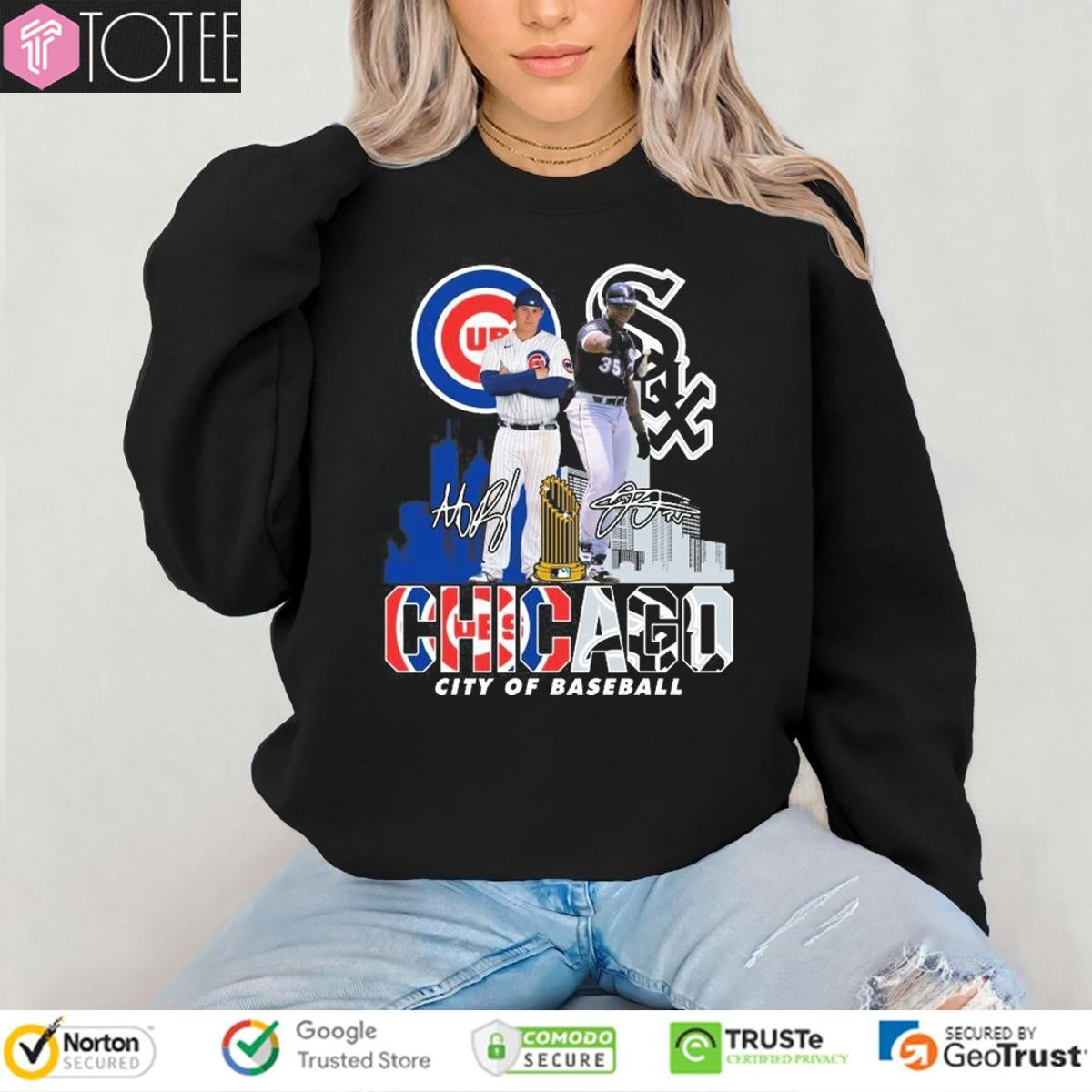 Chicago City Of Baseball Cubs And White Sox Signatures T-shirt