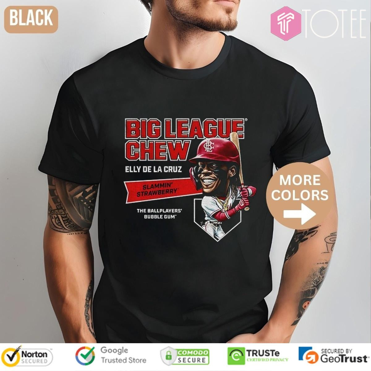 Cincinnati Reds Elly De La Cruz Big League Chew Ballplayers Bubble Gum Slammin Strawberry T-shirt