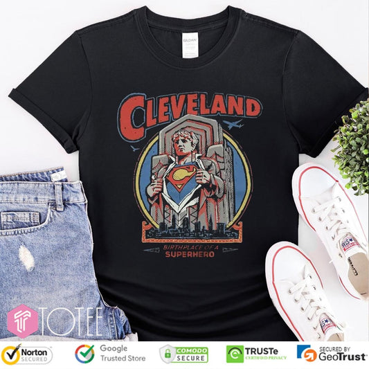 Cleveland Guardian Super Man Birthplace Of A Superhero Baseball T-shirt