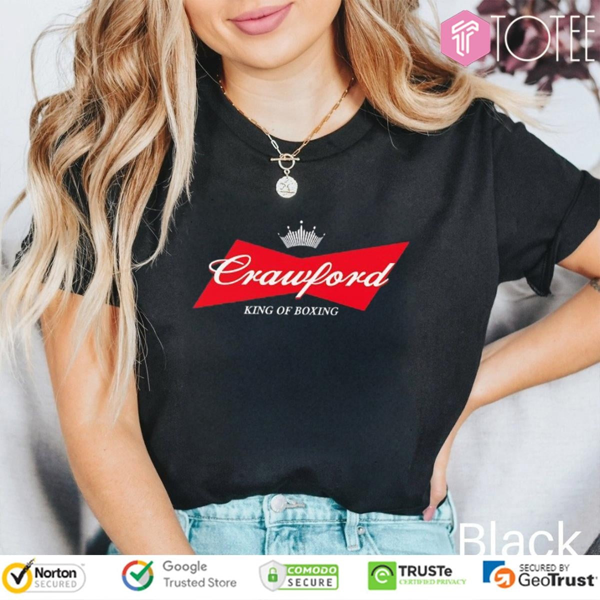 Crawford King Of Boxing Parody Budweiser Logo T-shirt