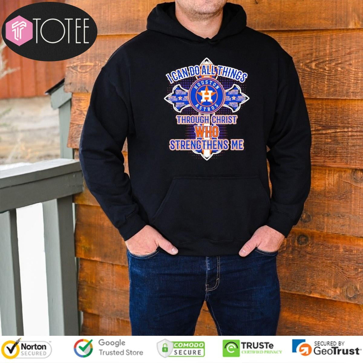 Cross Houston Astros I Can Do All Things Through Christ Who Strengthens Me T-shirt