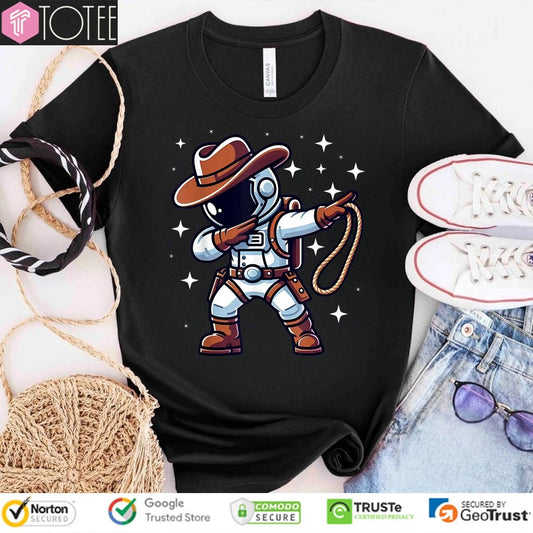 Dabbing Astronaut Cowboy Space T-shirt