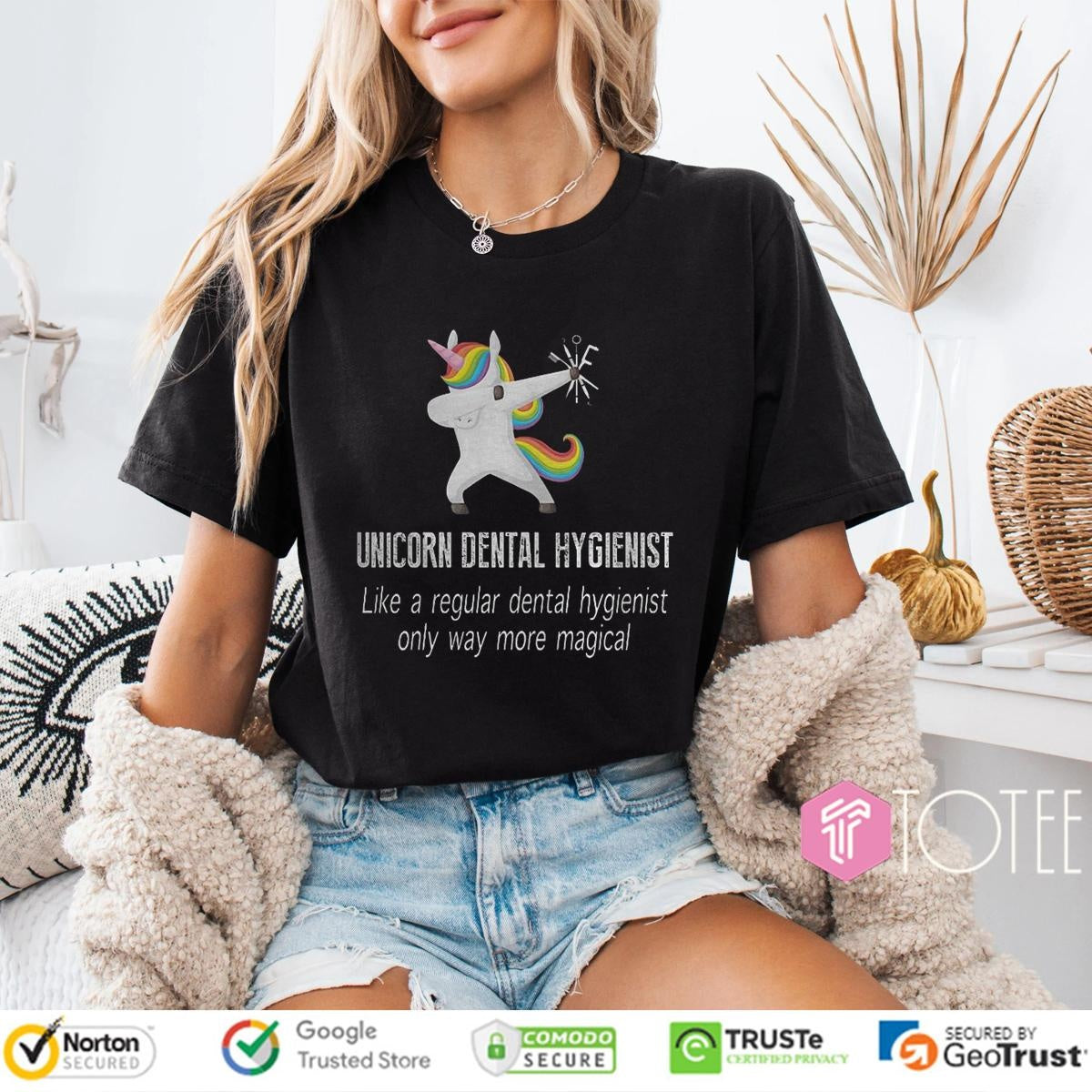 Dabbing Unicorn Dental Hygienist T-shirt