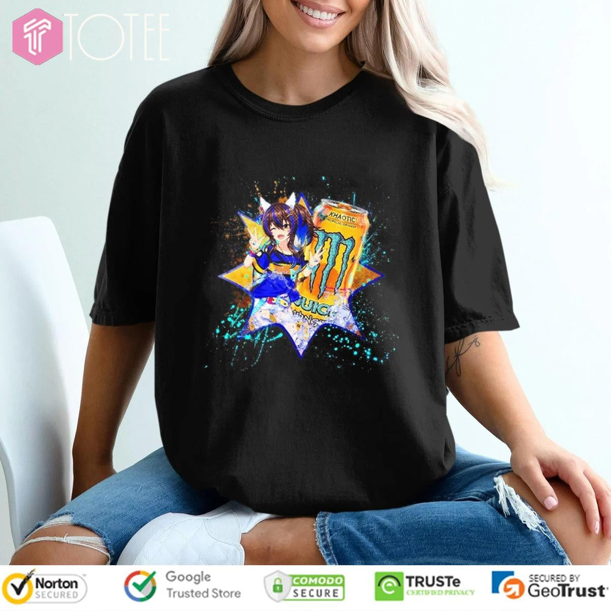 Daitaku Helios Uma Musume Pretty Derby Monster Khaotic Tropical Orange T-shirt