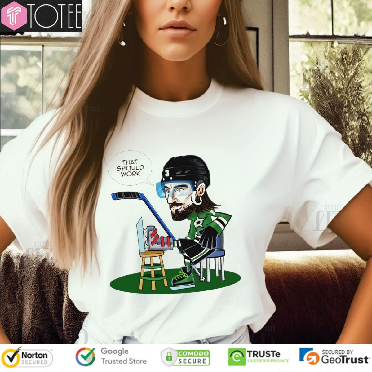 Dallas Stars Chris Tanev That Should Work Cartoon Shirt