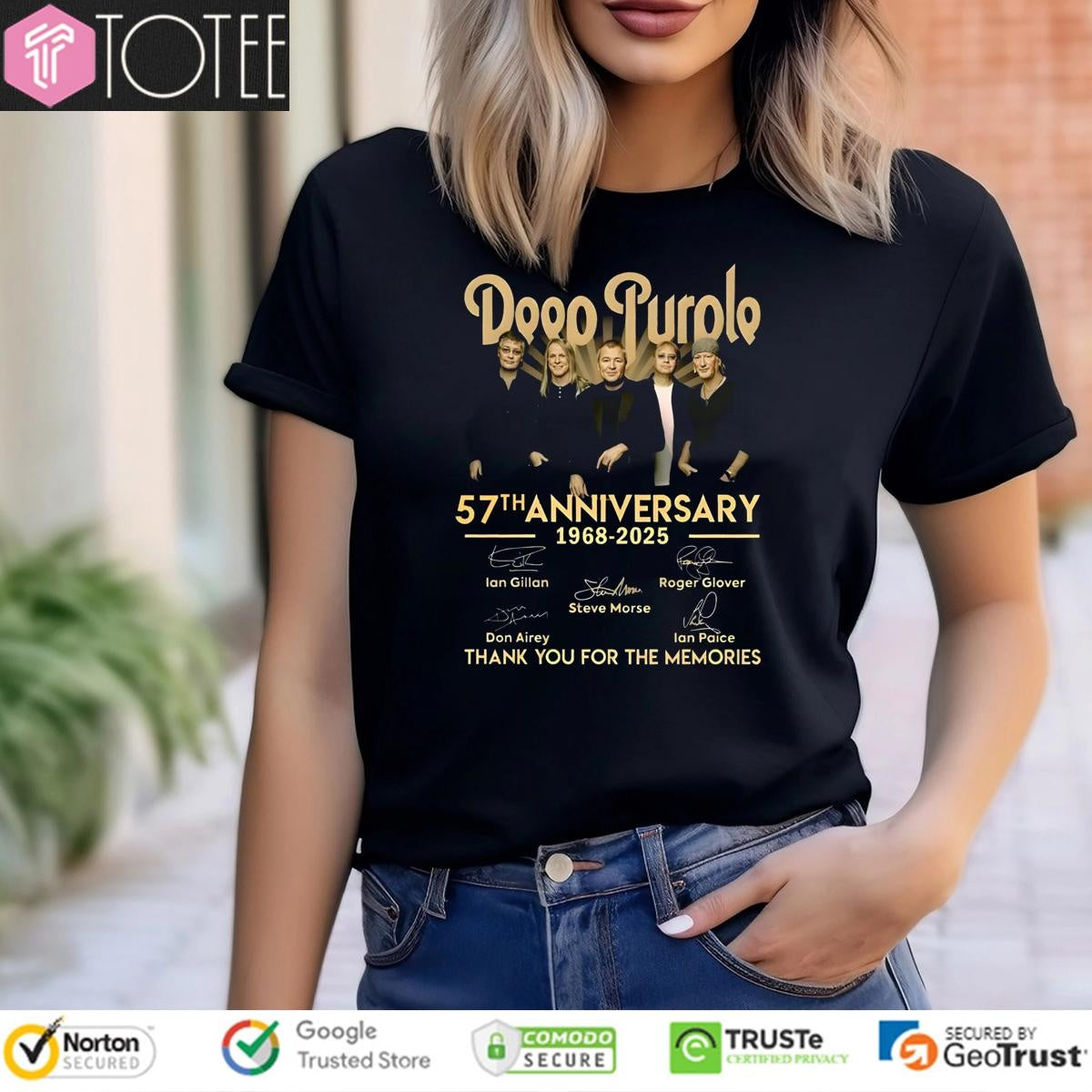 Deep Purple 57Th Anniversary 1968-2025 Signatures T-shirt