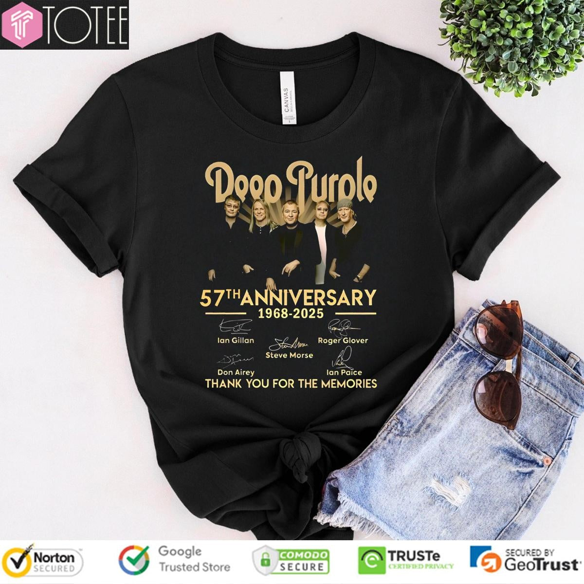 Deep Purple 57Th Anniversary 1968-2025 Signatures T-shirt