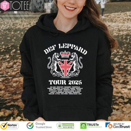 Def Leppard Rock Band Lets Get Rocked Tour 2025 Hoodie