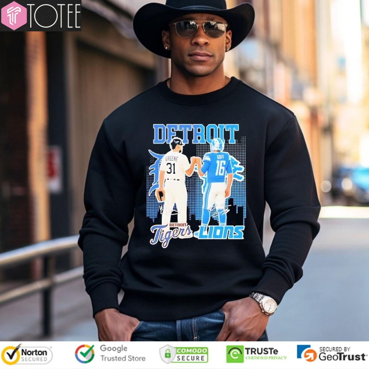 Detroit Tigers Riley Greene Jared Goff Detroit Lions Signatures T-shirt