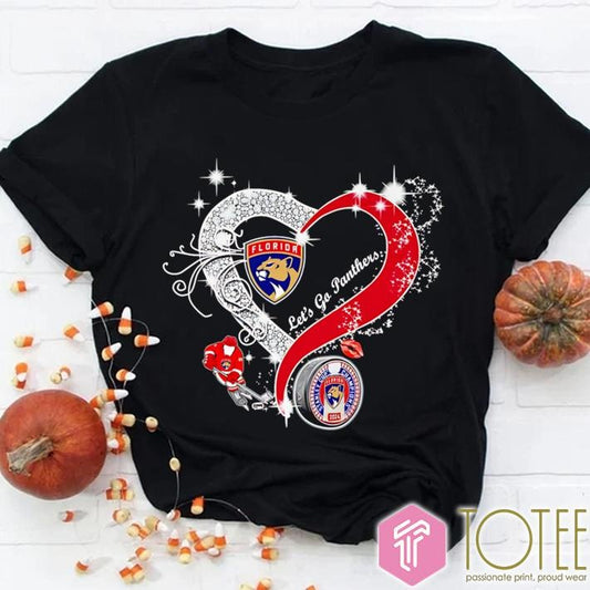 Diamond Heart Lets Go Florida Panthers T-shirt