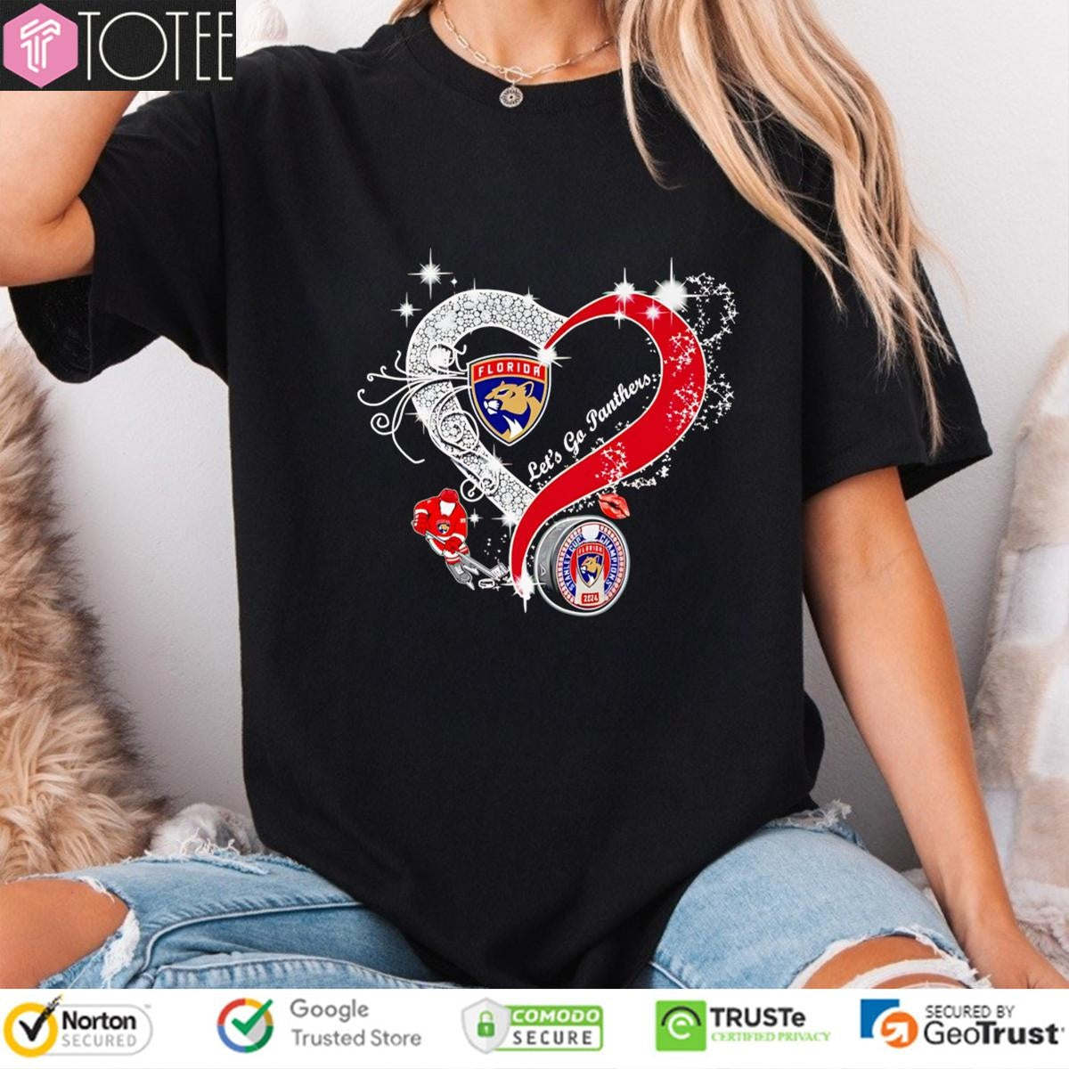 Diamond Heart Lets Go Florida Panthers T-shirt