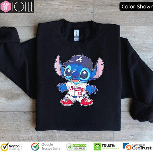 Disney Stitch Atlanta Braves Baseball sweatshirt
