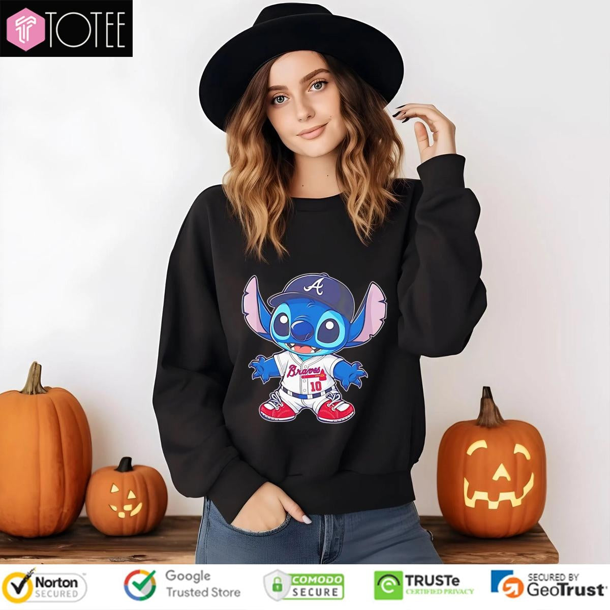 Disney Stitch Atlanta Braves Baseball sweatshirt