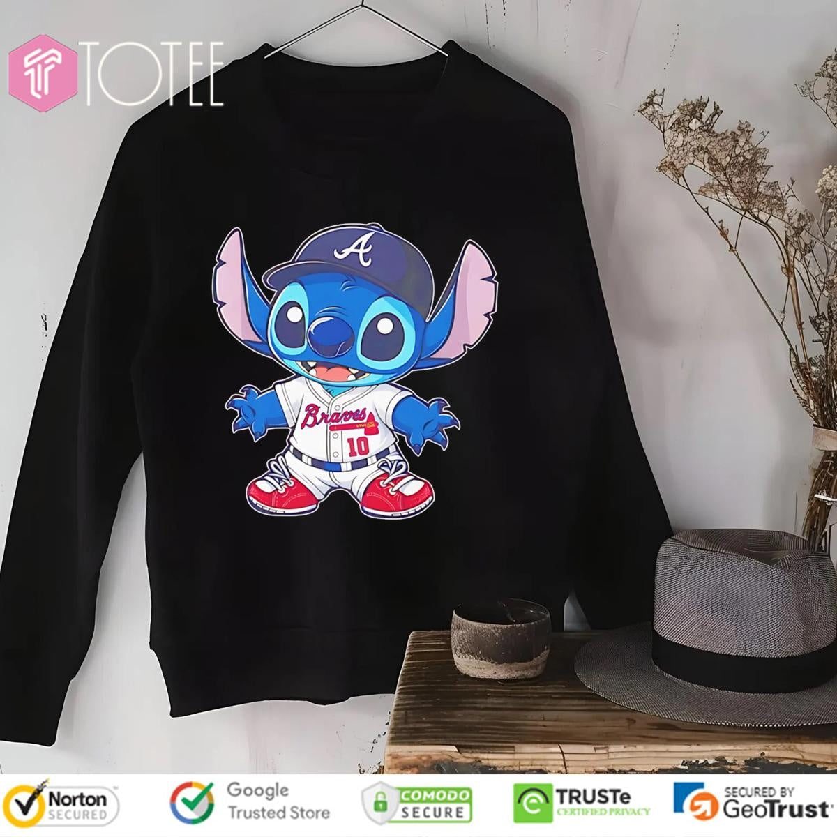 Disney Stitch Atlanta Braves Baseball sweatshirt