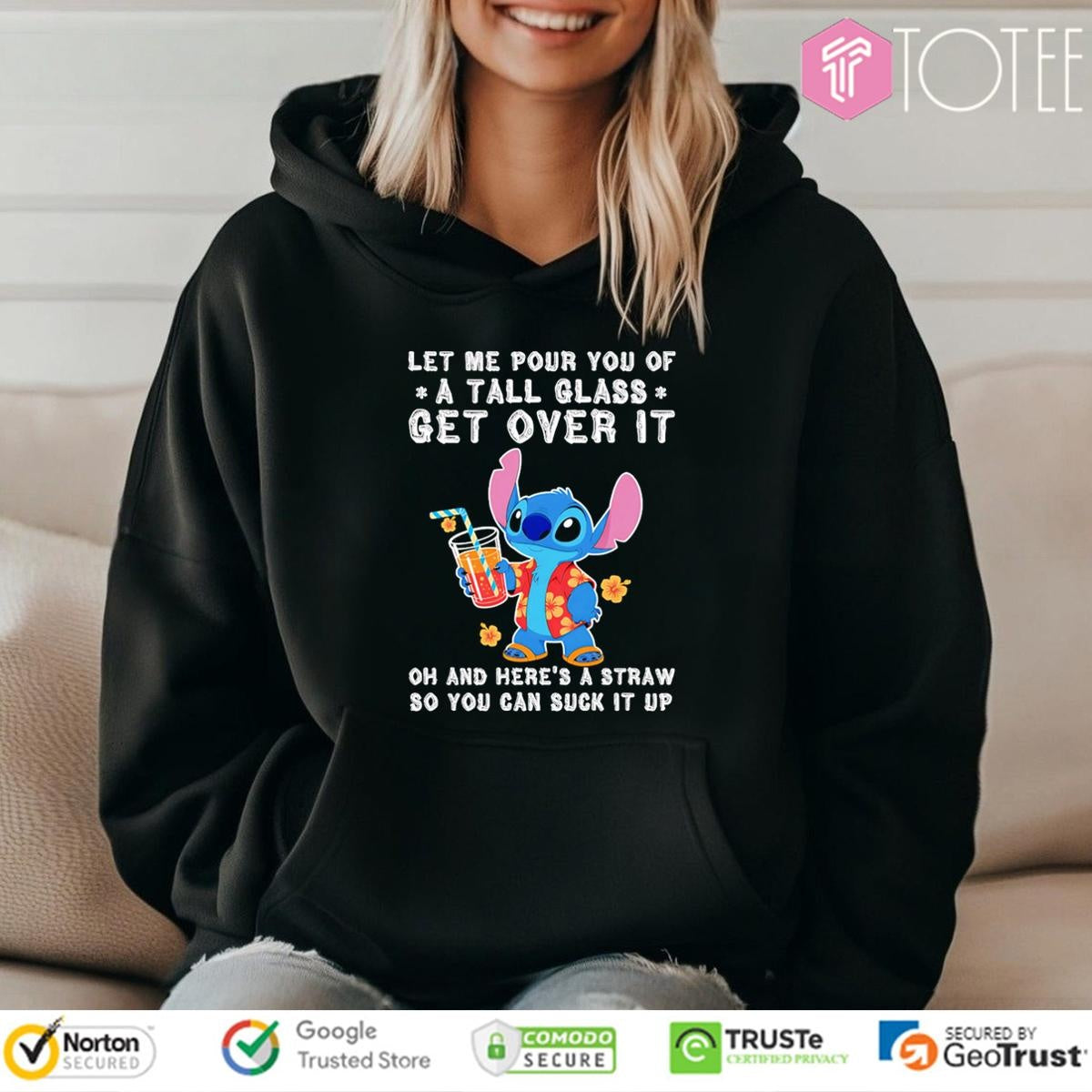 Disney Stitch Let Me Pour You Of A Tall Glass Get Over It T-shirt