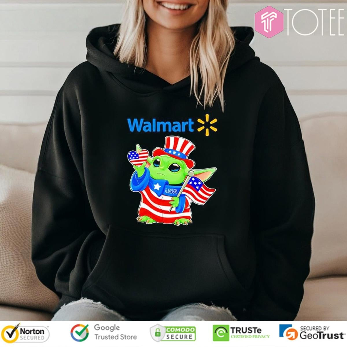 Disney Baby Yoda Walmart Star Wars Force Of July America T-shirt