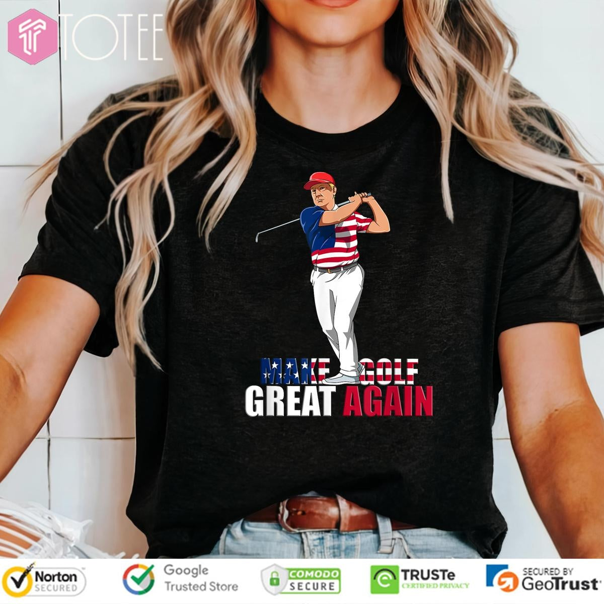 Donald Trump Make Golf Again Funny Golf Gift Maga 4Th Of July T-shirt