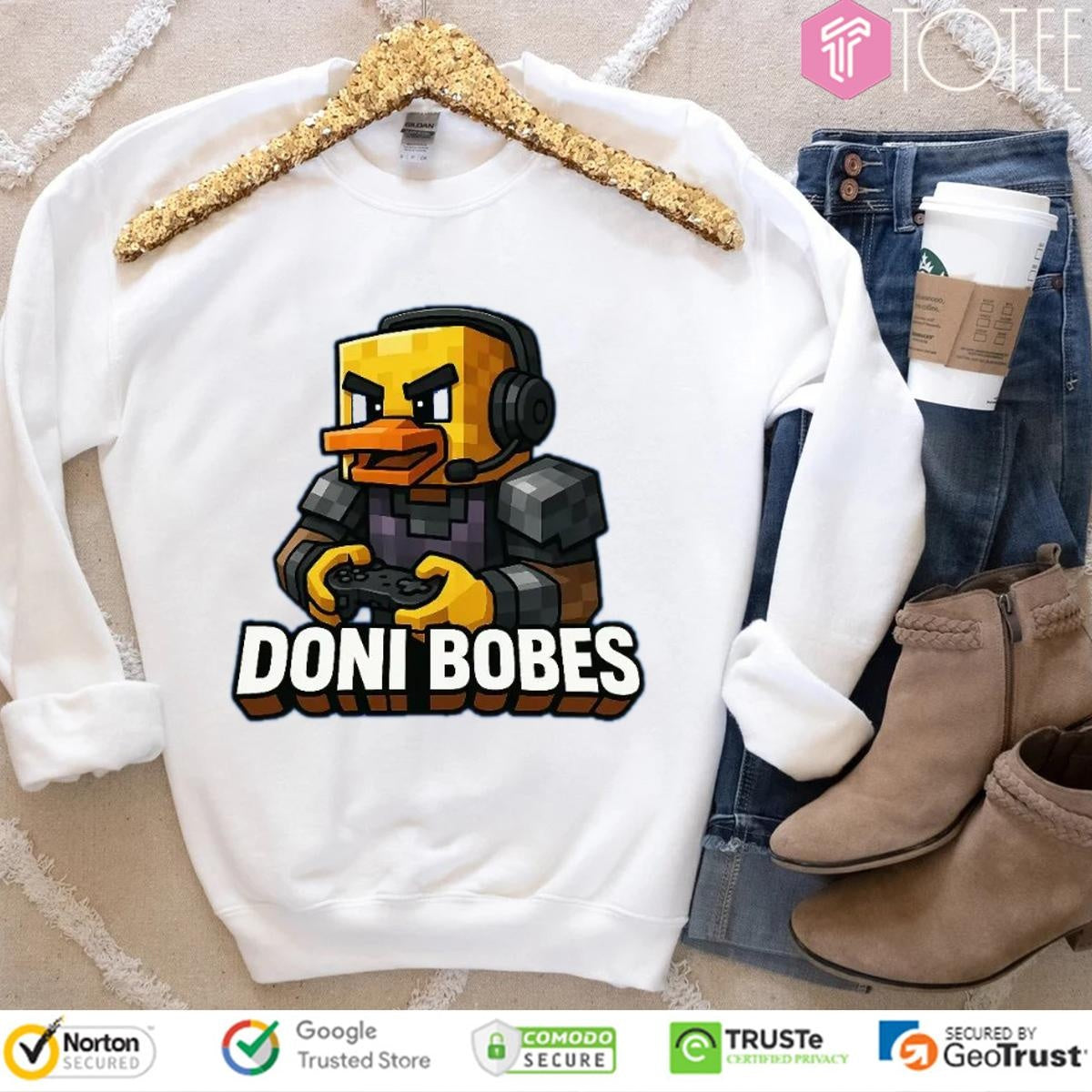 Doni Bobes Gamer Pixel Art Duck Minecraft T-shirt