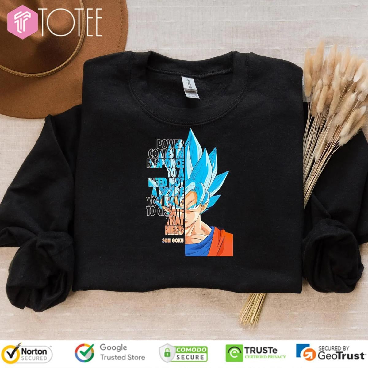 Dragon Ball Blue Goku Power Comes In Response To A Need Not A Desire T-shirt