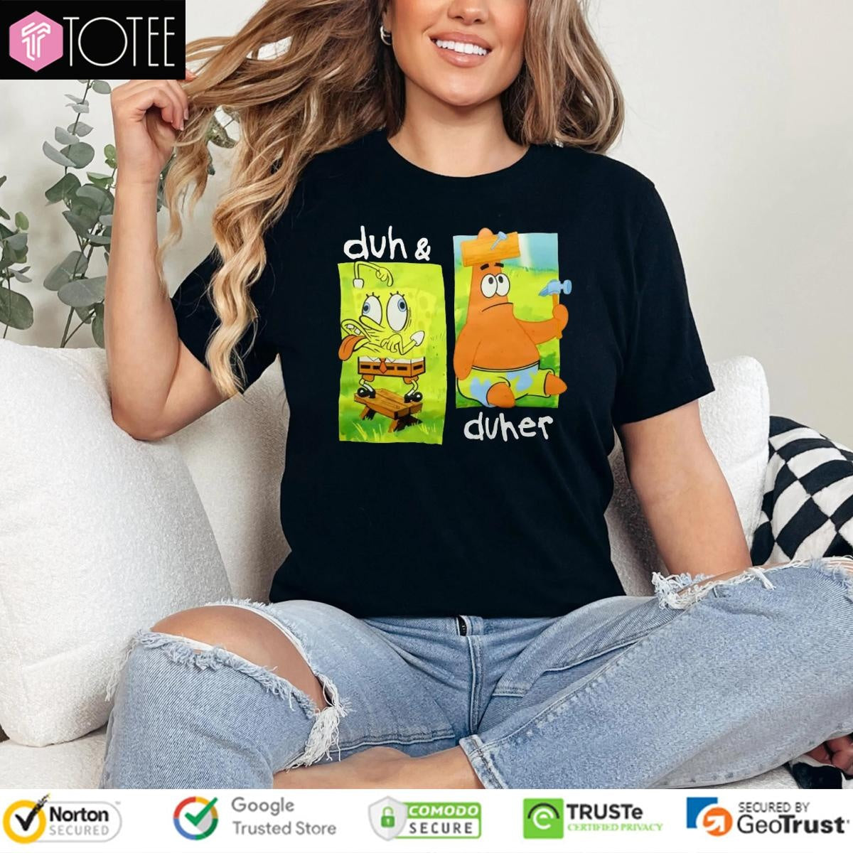 Duh And Duher Spongebob Squarepants Graphic T-shirt