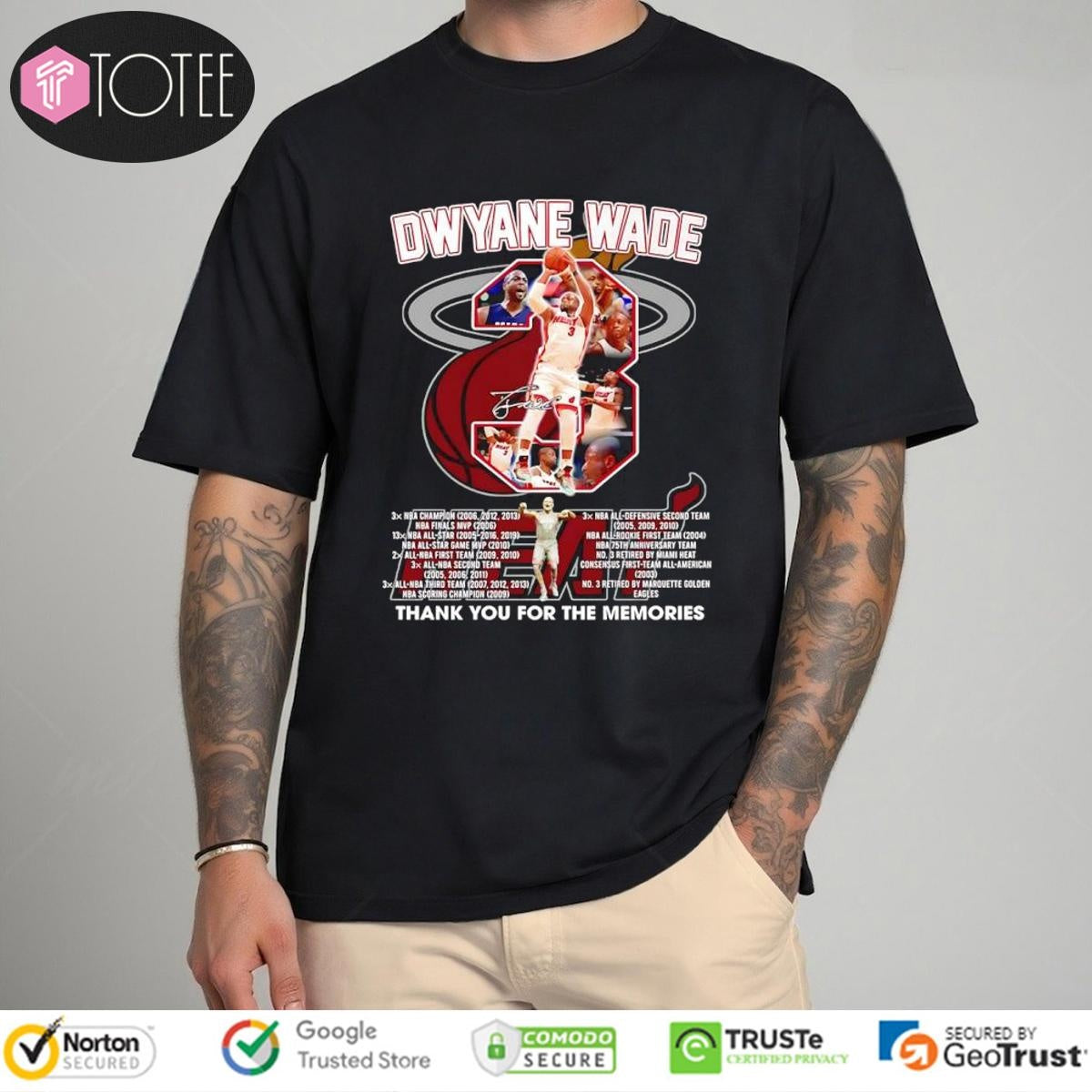 Dwyane Wade No. 3 Miami Heat Legends Signature T-shirt