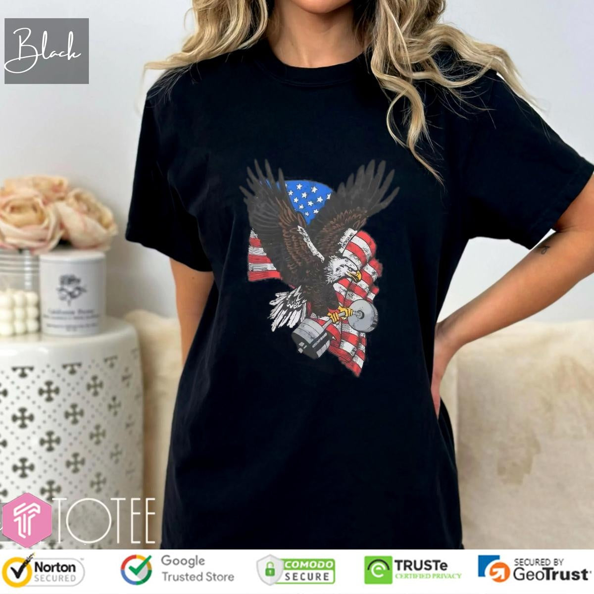 Eagle Weightlifting Freedom Patriotic Pride 4Th Of July T-shirt