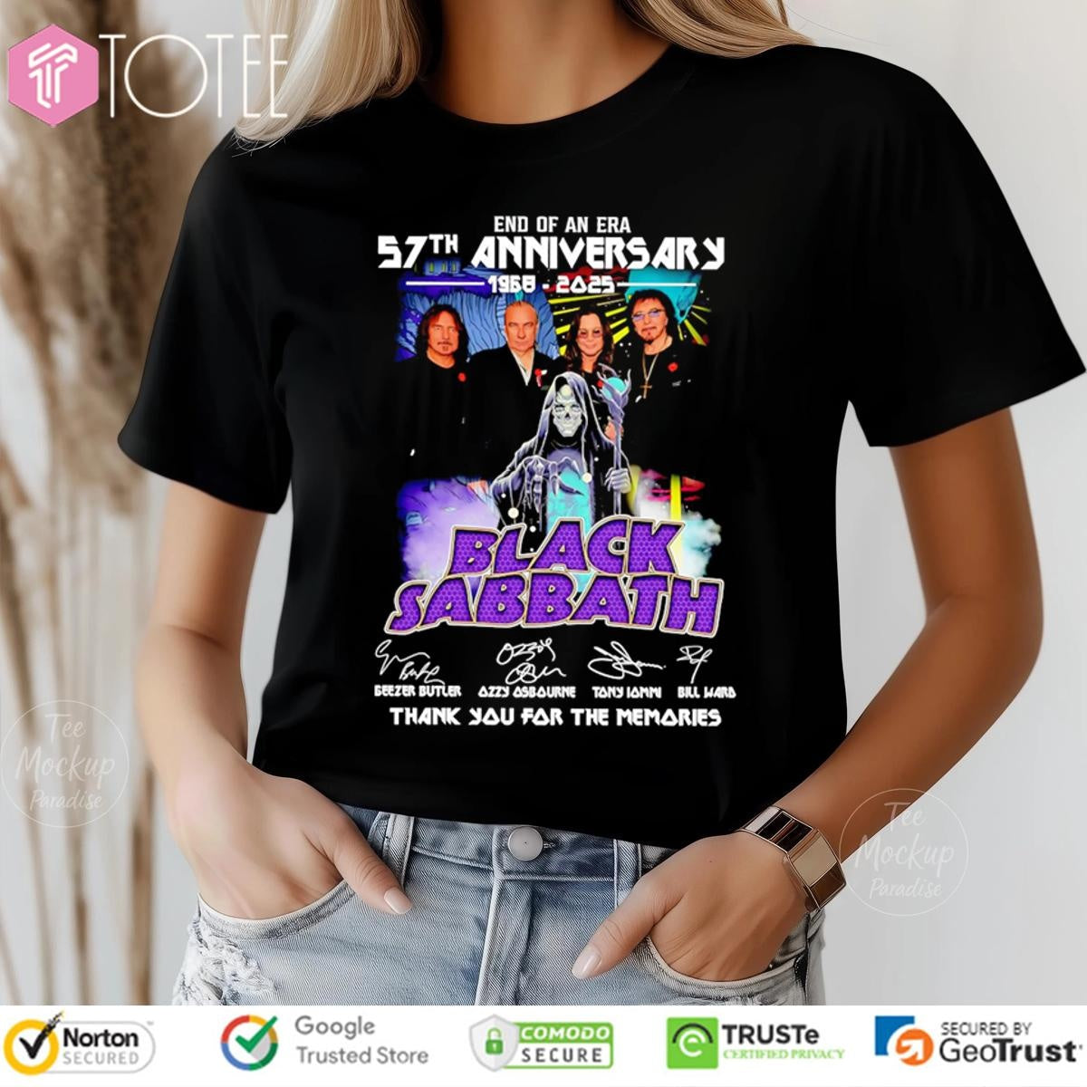 End Of An Era 57Th Anniversary 1968-2025 Black Sabbath Signatures T-shirt