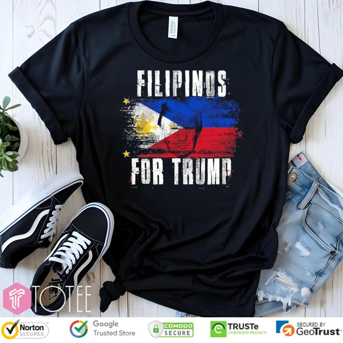 Filipinos For Trump Philippines Flag T-shirt