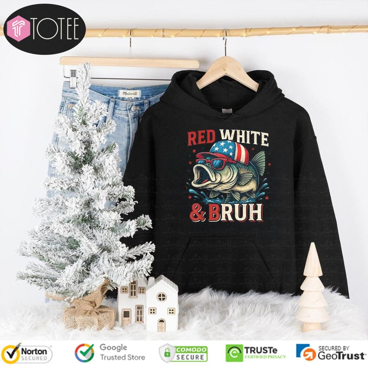 Fishing Red White & Bruh Happy 4Th Of July T-shirt