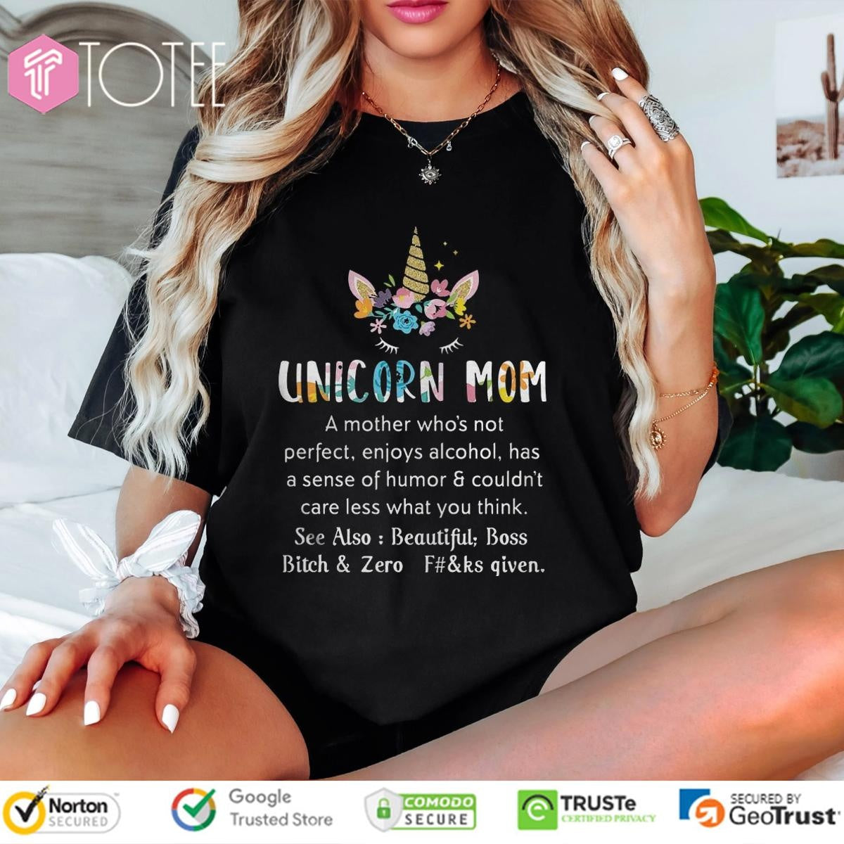 Flower Unicorn Mom Definition Meaning Mothers Day T-shirt