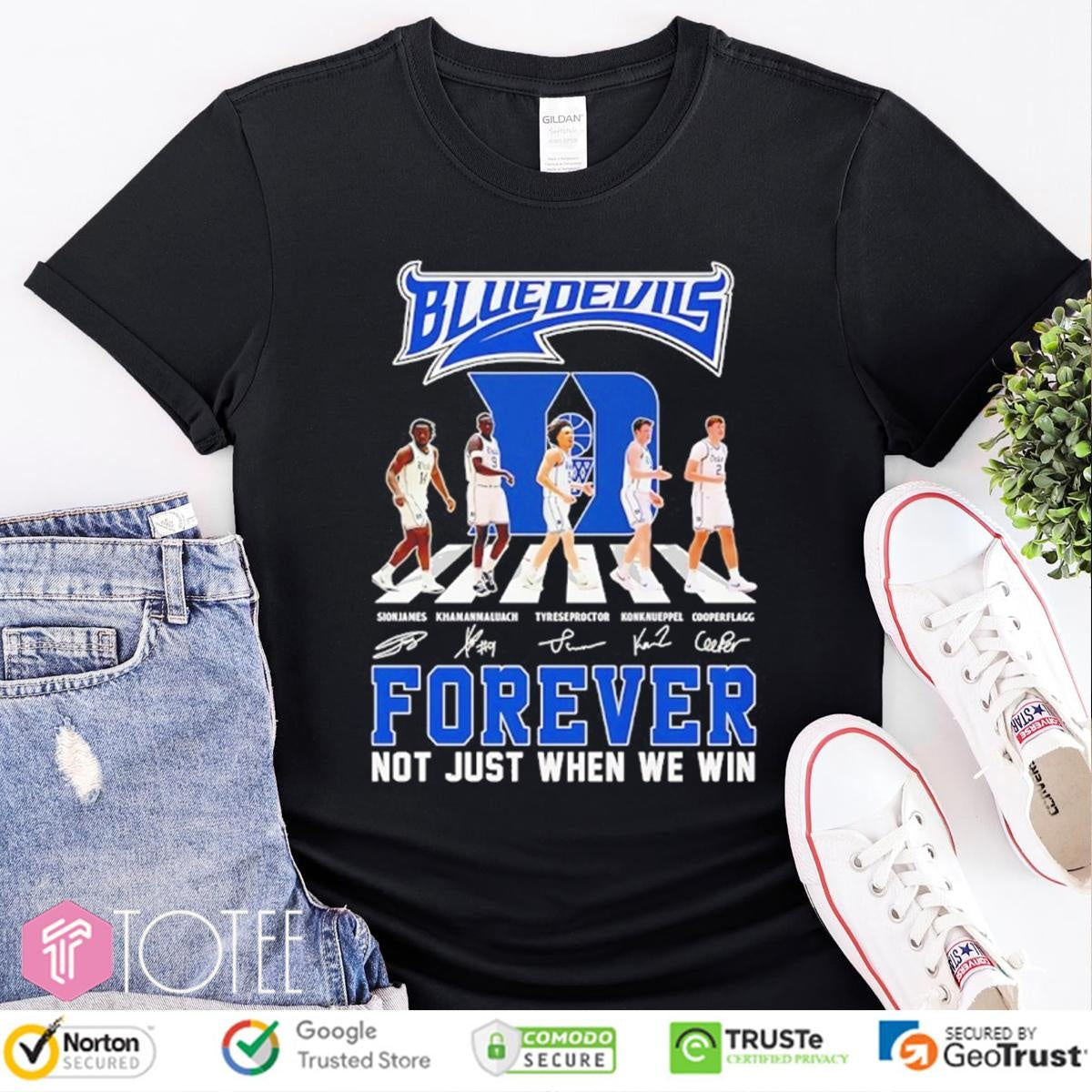 Forever Not Just When We Win Duke Blue Devils Abbey Road Signatures T-shirt