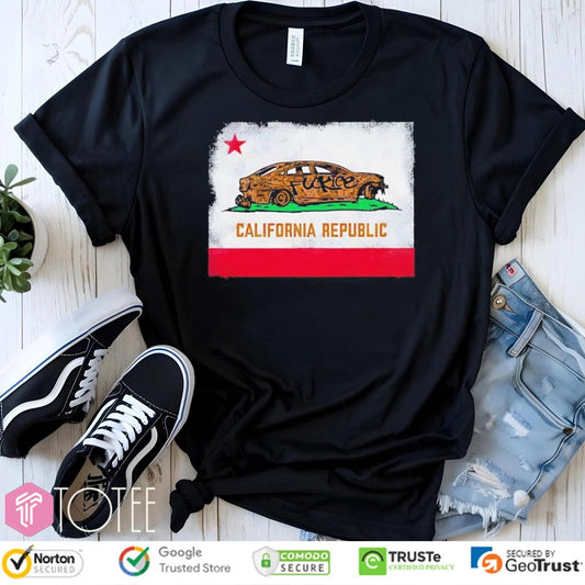 Fuck Ice California Republic Flag T-shirt