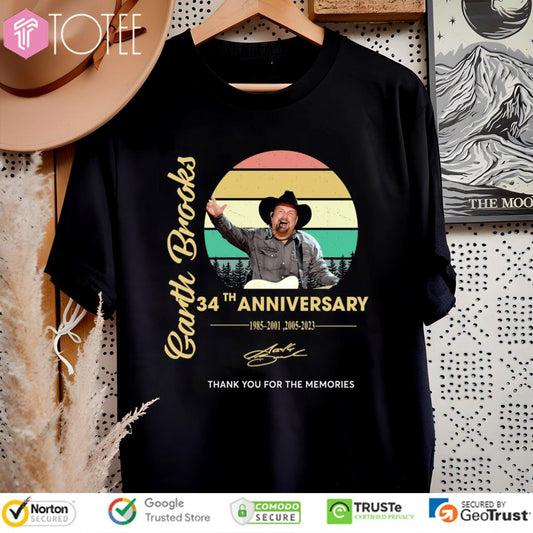 Garth Brooks 34Th Anniversary Signature Vintage T-shirt